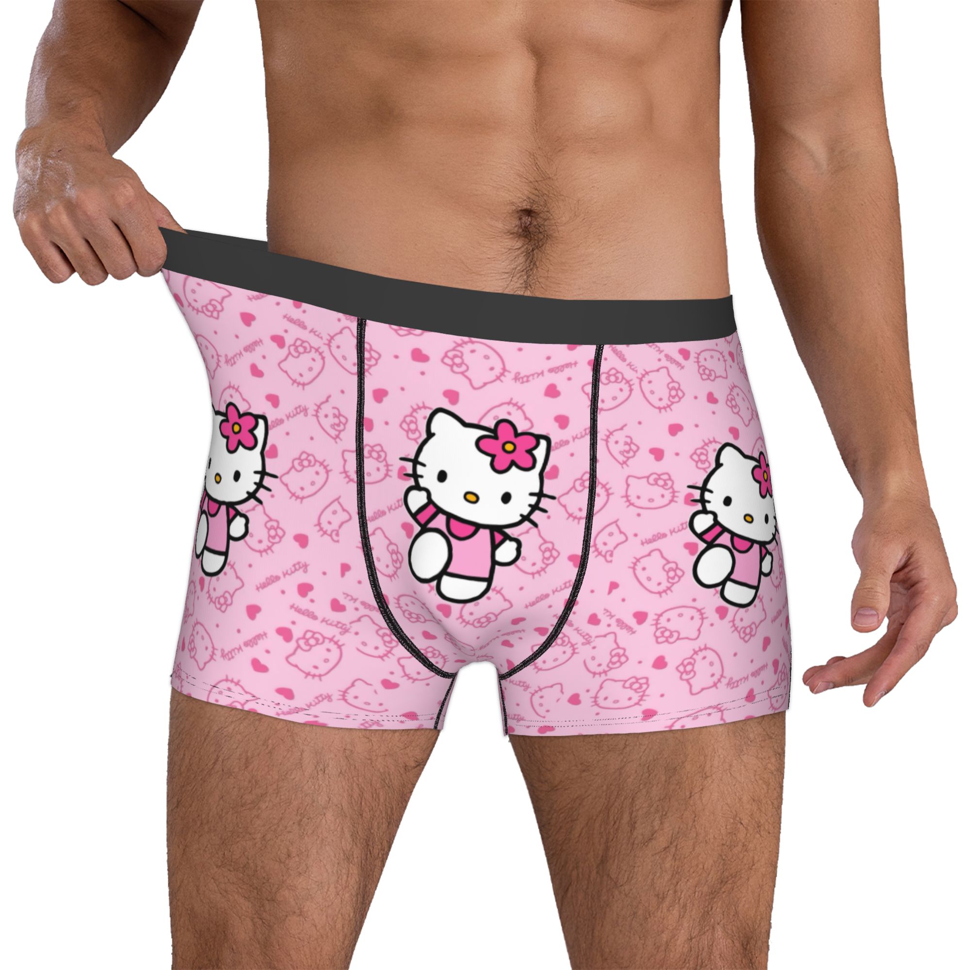 Boxer Shorts Modal - Meisjes Kitten Ondergoed Mannelijke Gedrukte Roze
