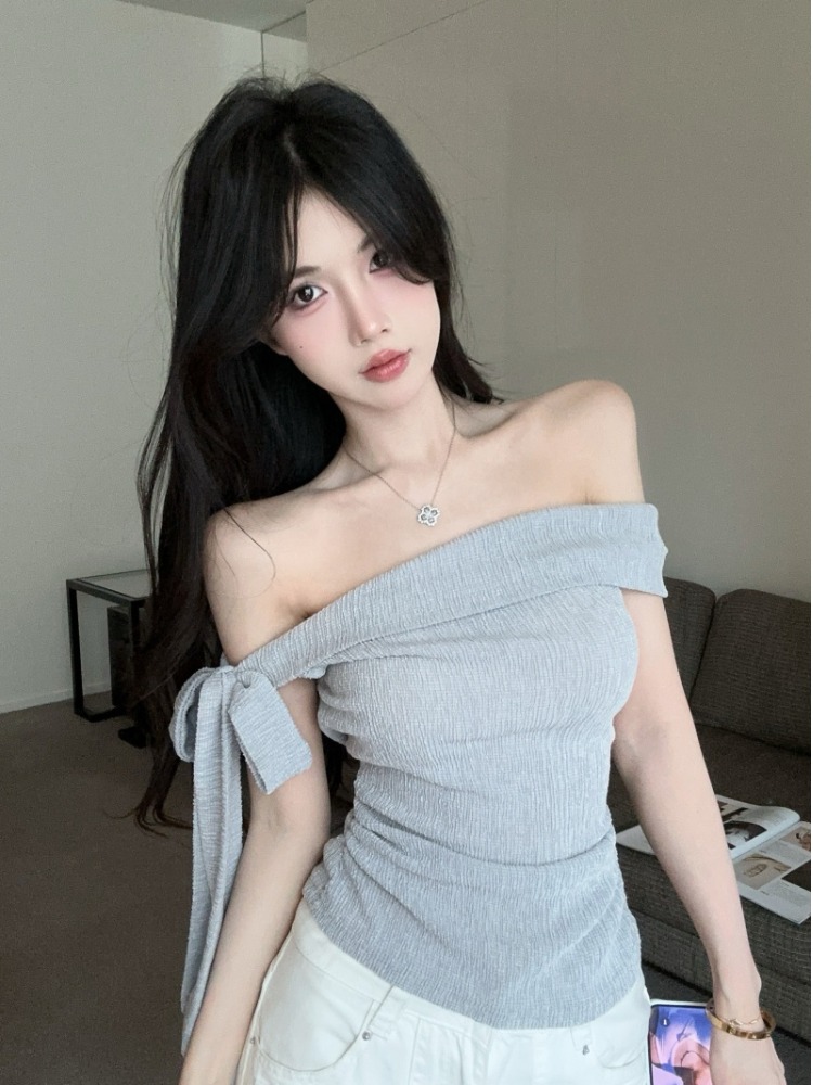 Spicy Girl One-Shoulder Tie Ta - T Shirt Tight Fit recensie en prijs